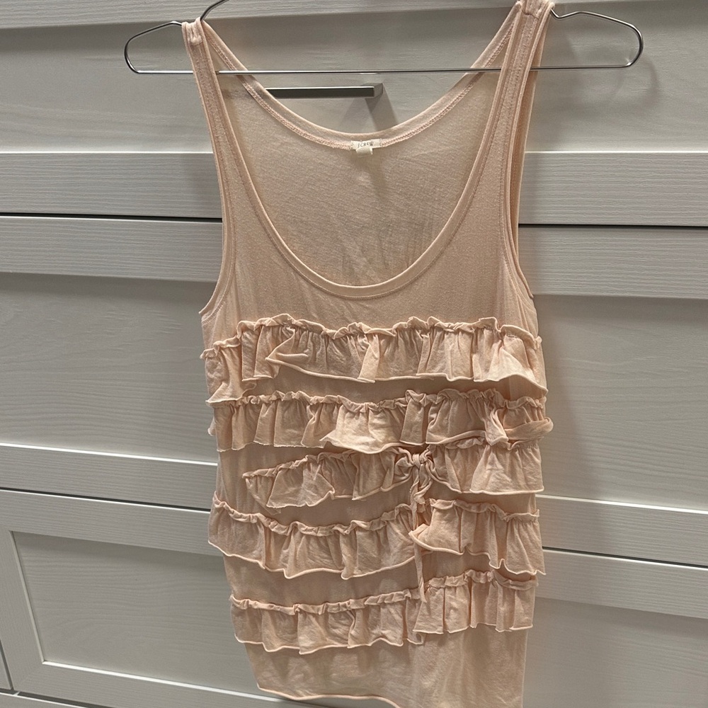 J. Crew Factory Ruffled Tan Tank Top